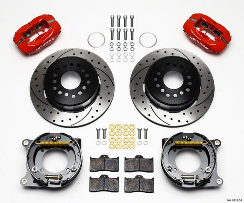 Wilwood for Forged Dynalite P/S Park Brake Kit Drill-Red Impala 59-64 / Corvette