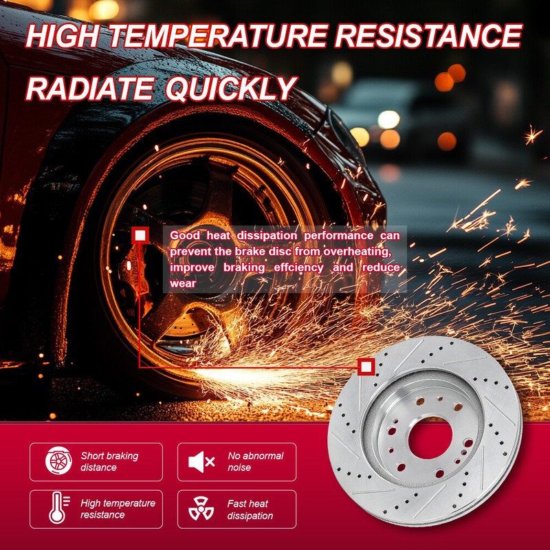 12PCS Front Rear Disc Brake Rotors & Ceramic Brake Pads For 2003-07 Honda Accord gallery