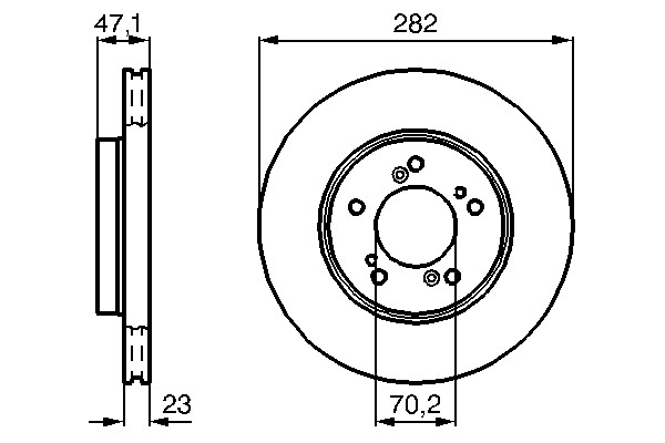 2x Brake Discs Pair Vented Front 282mm 0986478667 Bosch Set 45251SP0000 BD583 gallery