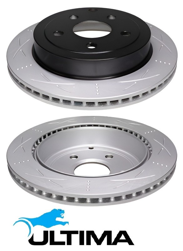 ULTIMA REAR SLOTTED DISC BRAKE ROTORS FOR HOLDEN CALAIS VE ALLOYTEC LY7 3.6L V6