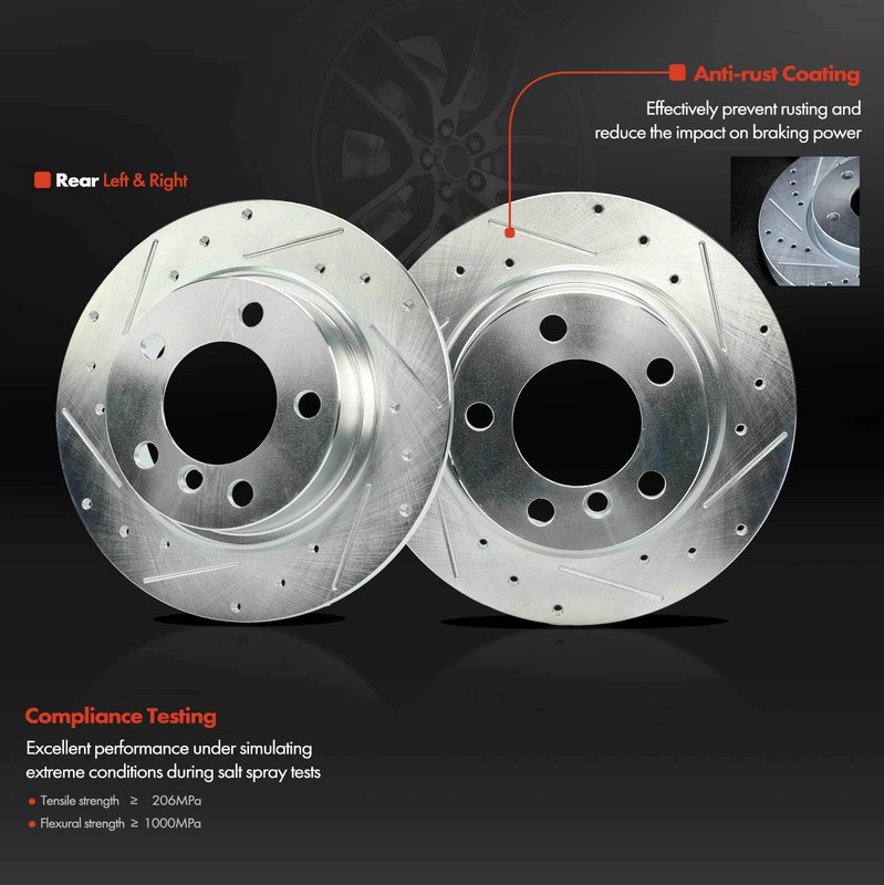 6x Rear Drilled Brake Rotors +Ceramic Brake Pads for Mini R60 Cooper Countryman gallery