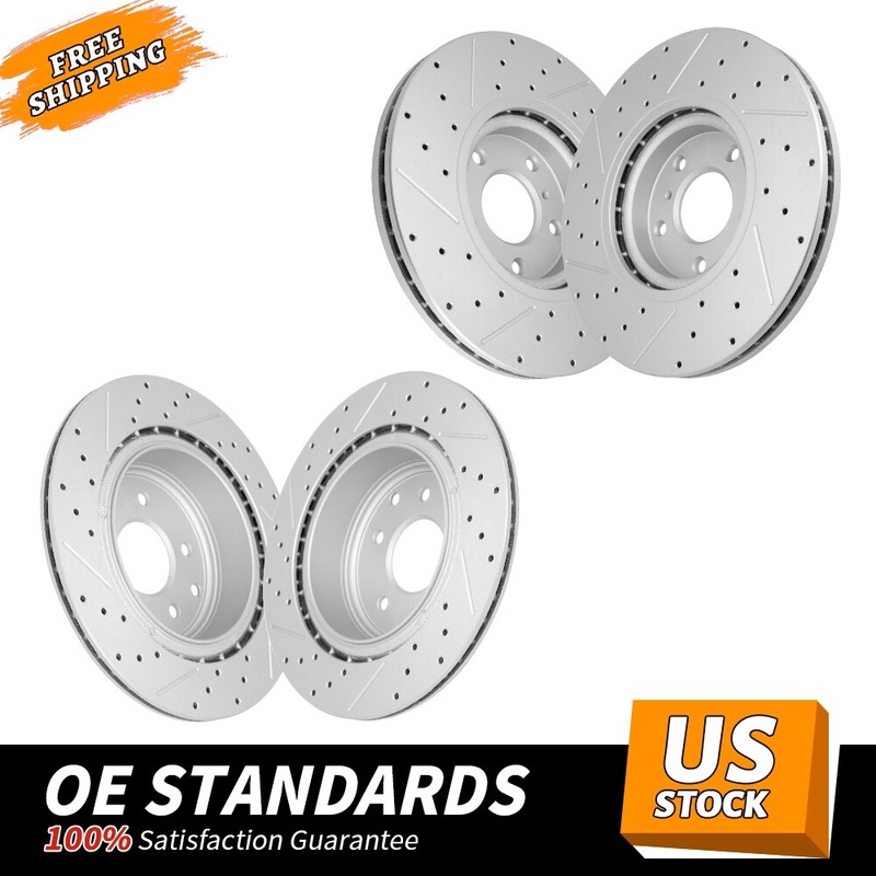 320mm Front 308mm Rear Drilled Brake Rotors for Nissan 350Z 370Z G35 QX50