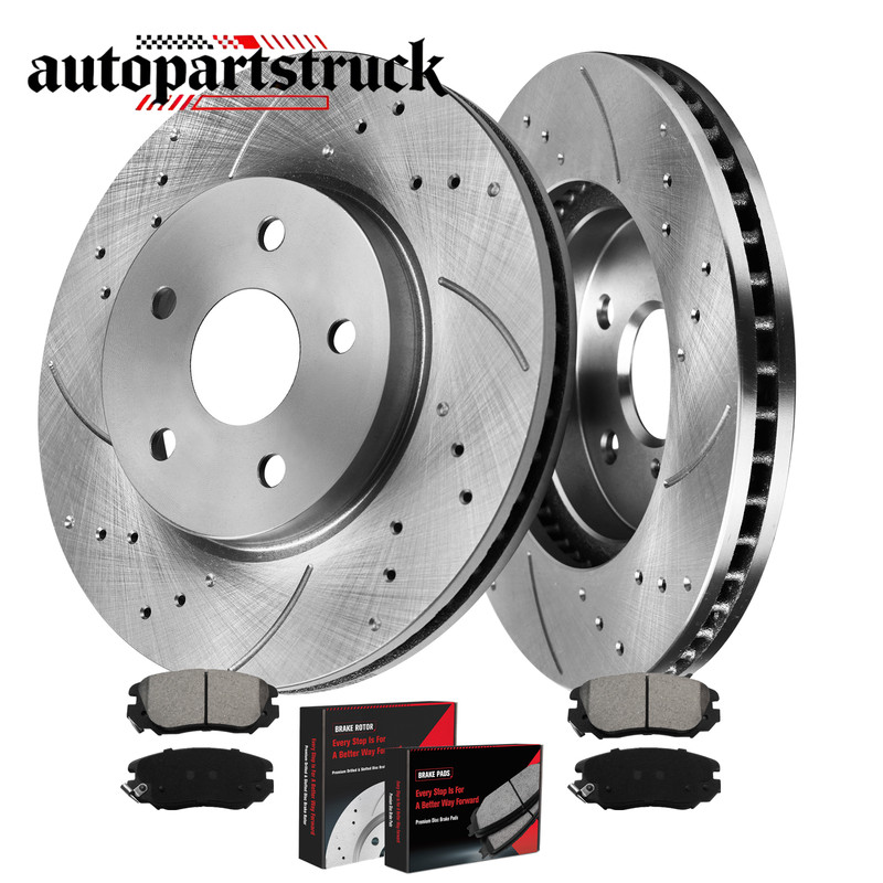 296mm For Buick LaCrosse Regal Chevrolet Malibu Saab 9-5 Front Rotors Brake Pads