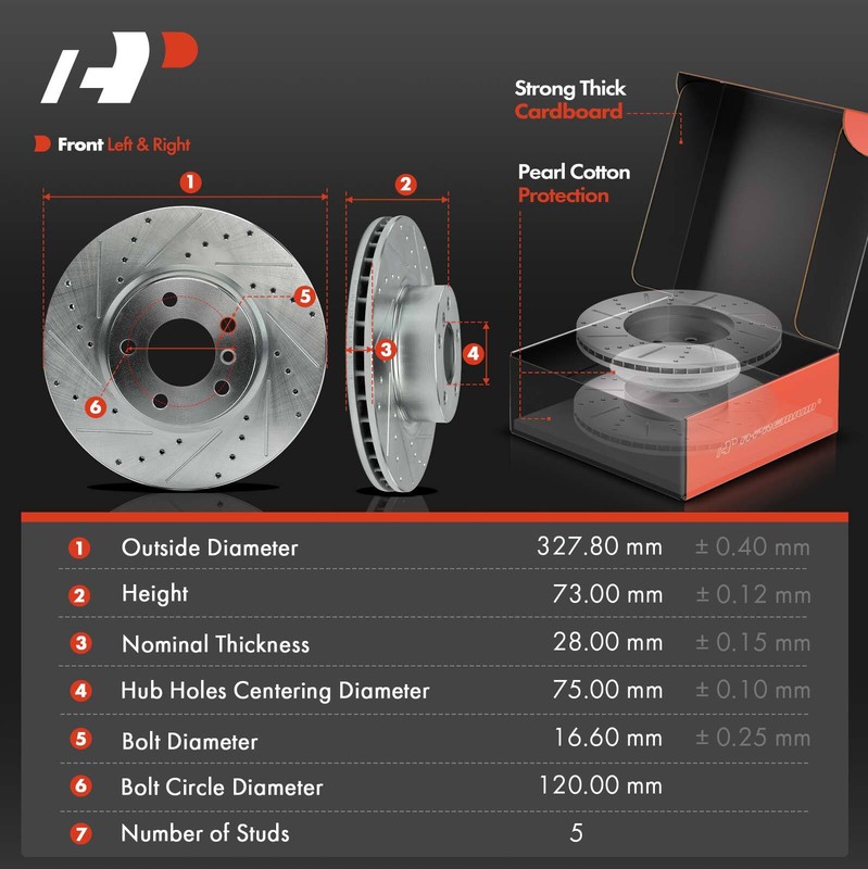 A-Premium Front Drilled Brake Rotors & Ceramic Pads for BMW F25 X3 11-17 F26 X4 gallery