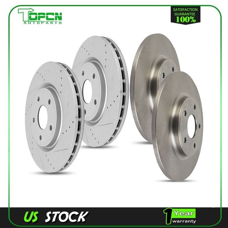 4 pcs Vented Solid Front Rear Brake Discs Rotors For Dodge Grand 2012 2013-2017