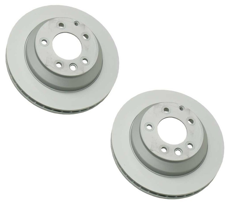Pair Set of 2 Rear Zimmermann Brake Disc Rotors For Audi Q7 Cayenne VW Touareg