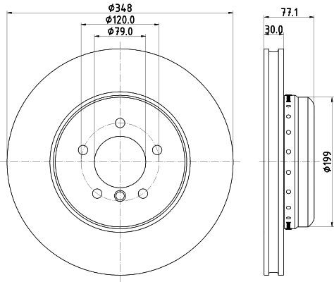 Hella Brake Disc Set Front 65155PRO_HC 348mm x 30mm 05/06 x 120mm For BMW 6 OEM gallery