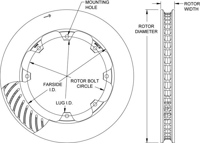 Wilwood Disc Brake Rotor ROTOR1175-121AU638-000TACXXXXL 11.75x1.21,8x7.00,LW 48 gallery