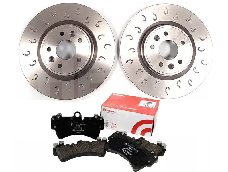 FOR AUDI Q7 PORSCHE CAYENNE TOUAREG FRONT C HOOK BRAKE DISCS PADS 350MM
