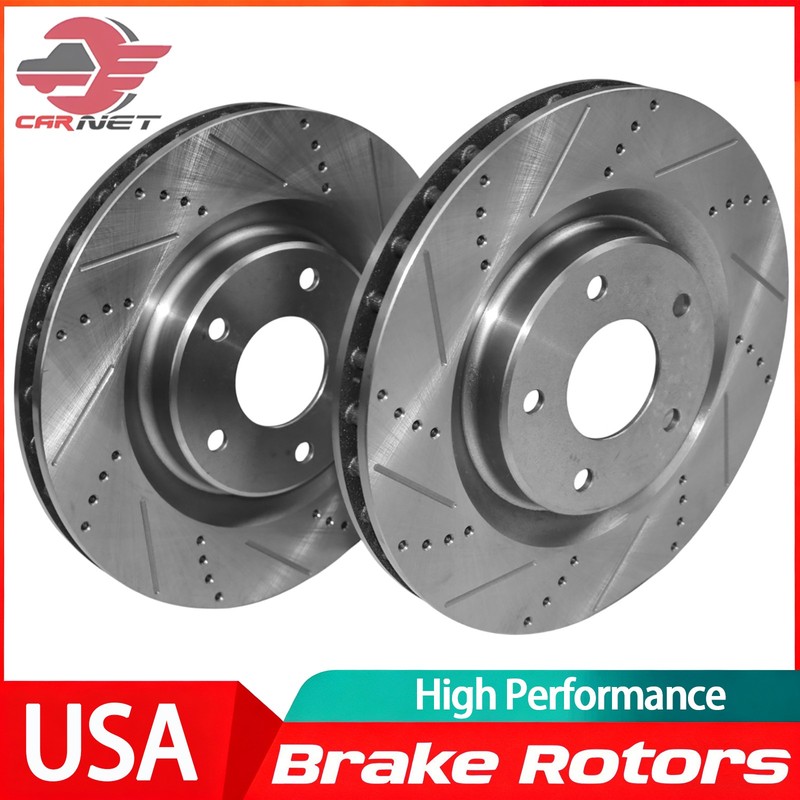 2Pcs 325mm Front Drilled Brake Rotor for Cadillac XLR 2005-2007 Chevy Corvette