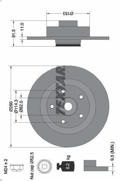 1X Brake Disc Textar 92317603 for Renault Espace V (JR_) 2 2018-2023 gallery