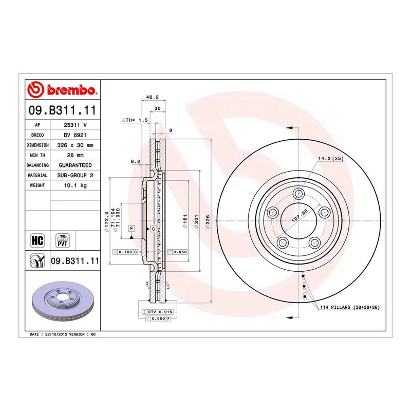 Brembo Front Brake Kit Low Met Pads Brake Rotors for Jaguar XJ8 XK Vanden Plas gallery
