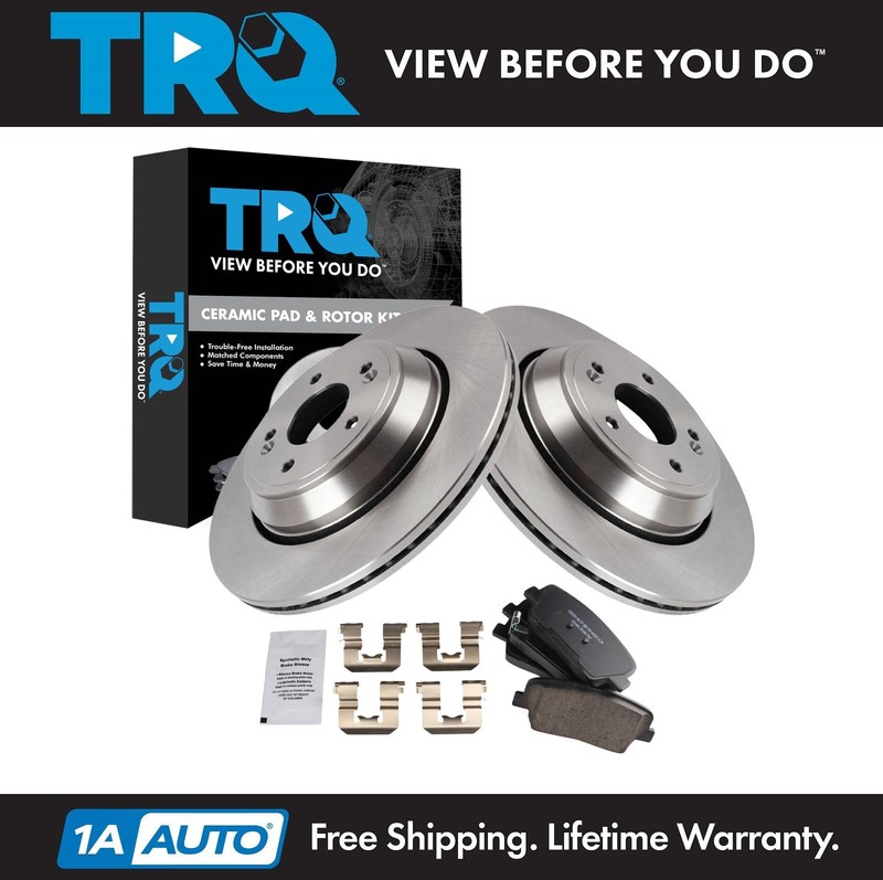 TRQ Rear Brake Pad & Rotor Kit Ceramic Fits 2018-2020 Genesis G80