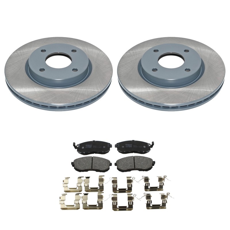DuraGo Front Rotors TRW Pro Ceramic Disc Brake Pads Kit For Nissan Cube Sentra