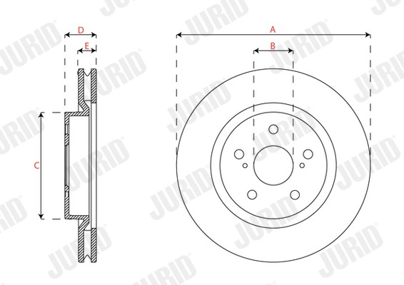 JURID 563498JC Brake Disc for Toyota gallery
