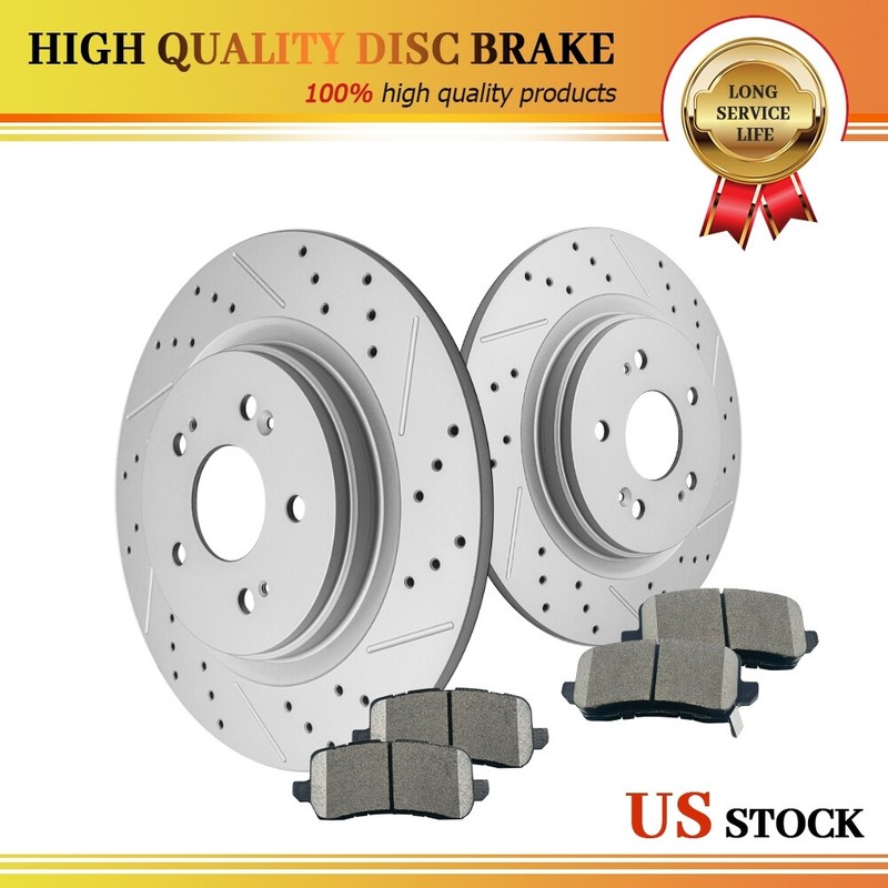 [Rear] Disc Brake Rotors And Ceramic Pads Kit For 2018-2023 Honda Odyssey