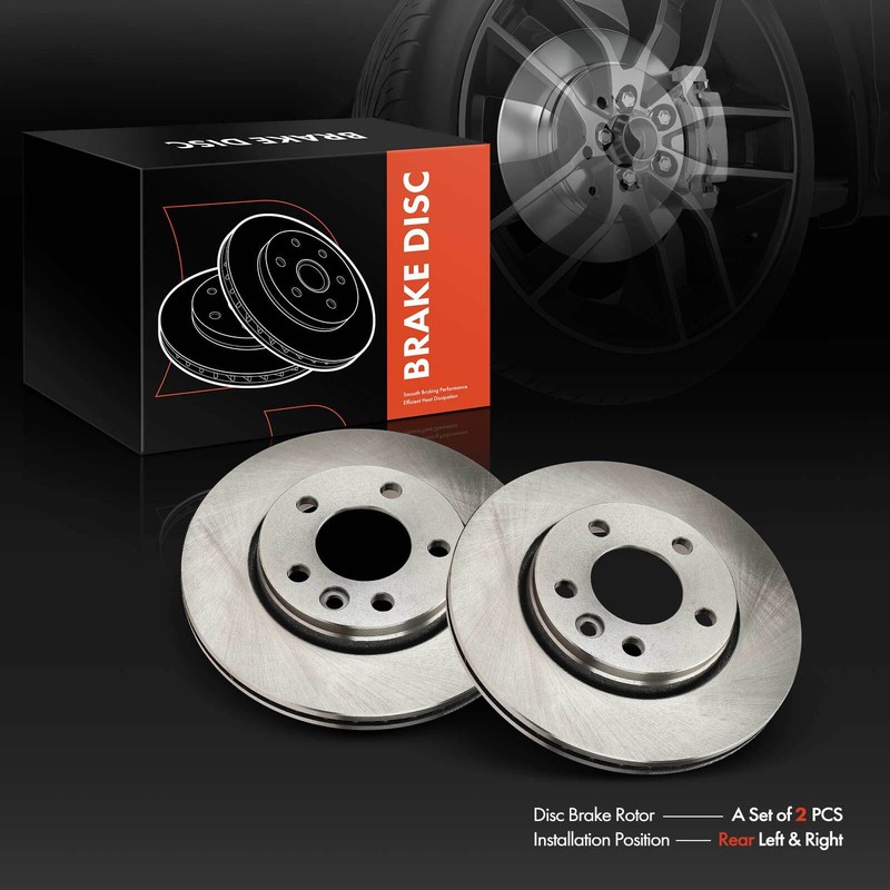 2x New Disc Brake Rotors for Volkswagen Transporter 2010-2019 Rear Left & Right gallery
