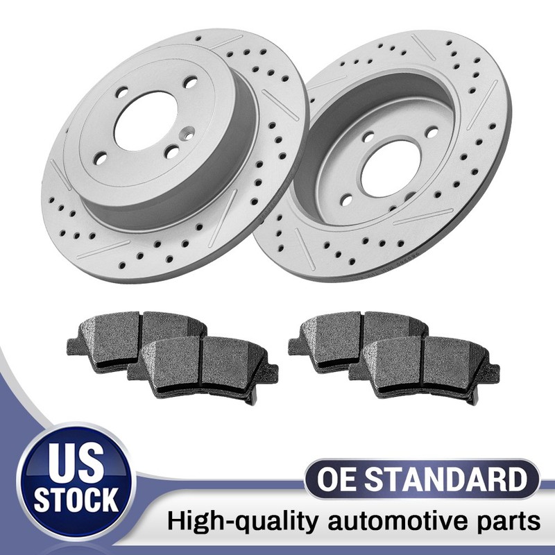 Rear DISC Brake Rotors & Ceramic Pads for 2012-2017 Hyundai Accent Kia Rio