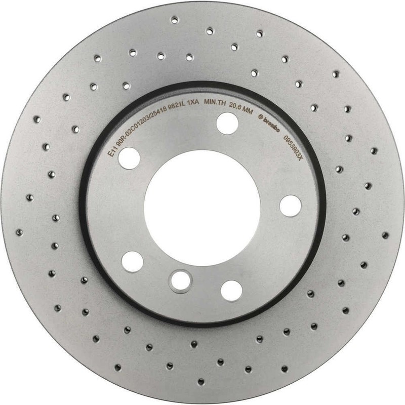 Disc Brake Rotor-Premium Xtra Cross Drilled UV Coated Rotor Brembo 09.5390.3X