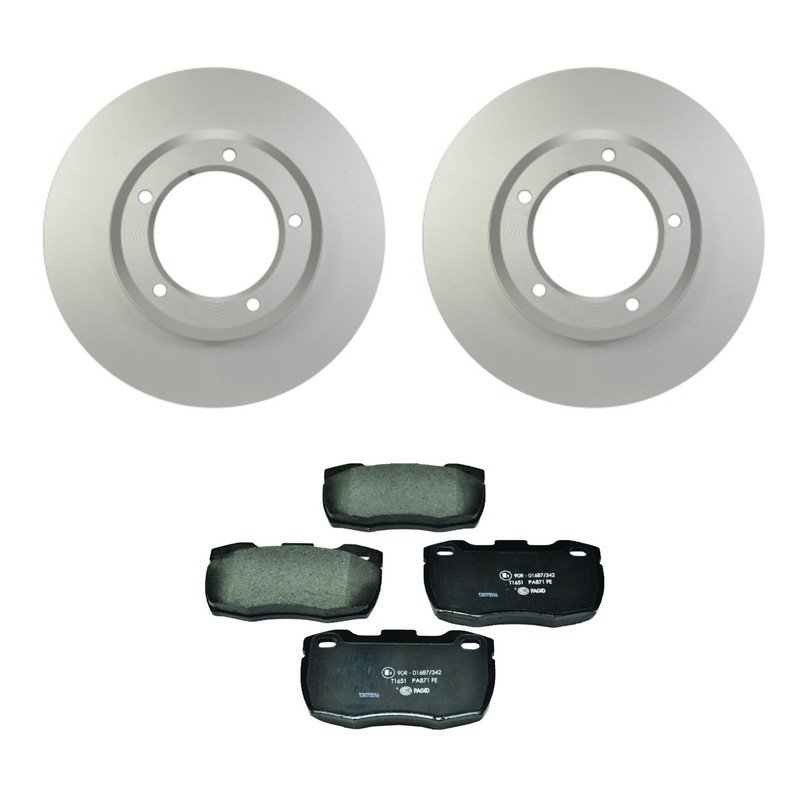 Hella Front Rotors Low-Met Disc Brake Pad Kit For Defender 90 Base LE