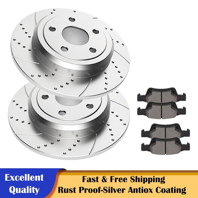 330mm REAR Slotted Rotors Brake Pads Kits Fit Jeep Grand Cherokee Dodge Durango