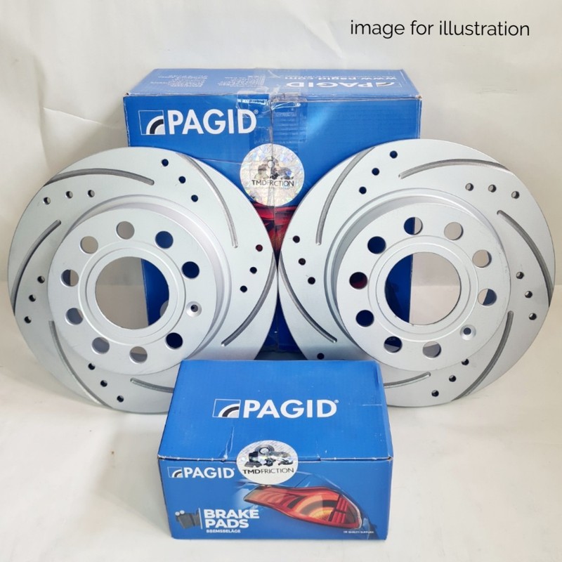 PAGID REAR DRILLED GROOVED BRAKE DISC PADS FOR AUDI A7 SPORTBACK 50 55 2015+