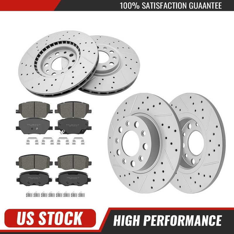 Front Rear Brake Disc Rotors Ceramic Brake Pads Set For Fiat 500X Renegade 15-22