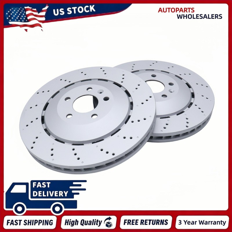 2Pcs Front Brake Disc Rotors for Lamborghini Huracan Lp580 Audi R8 and RS8 US gallery