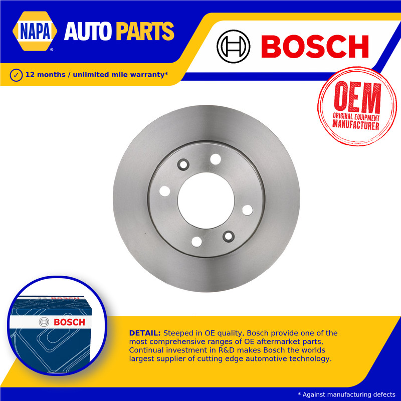 2x Brake Discs Pair Solid fits CITROEN BERLINGO Rear 02 to 11 246.7mm Set Bosch