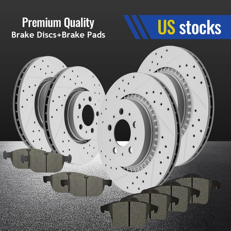 Front Rear Disc Rotors Ceramic Brake Pads for 2003 2004 2005 – 2013 Volvo XC90