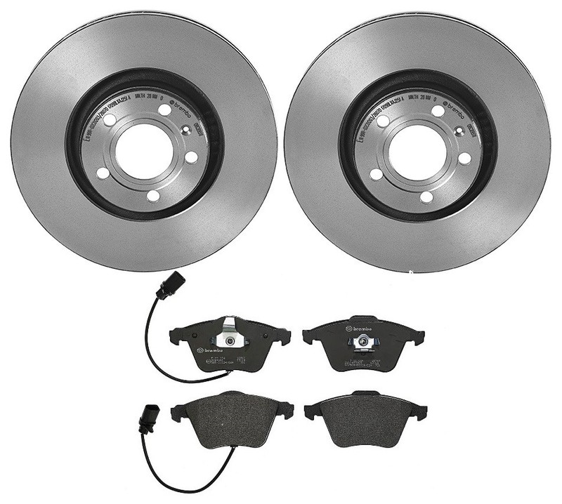 Brembo Front Brake Kit Low-Met Pads & 321mm PVT Disc Rotors For Audi A6 Quattro