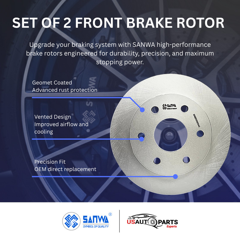 SET OF 2 FRONT BRAKE ROTOR VENTED & GEOMET COATED 305mm GMC TAHOE 1999-2008 gallery