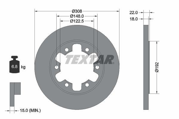 2x Brake Discs Rear Solid Coated 308mm Diameter For Ford Transit TEXTAR 92275803 gallery