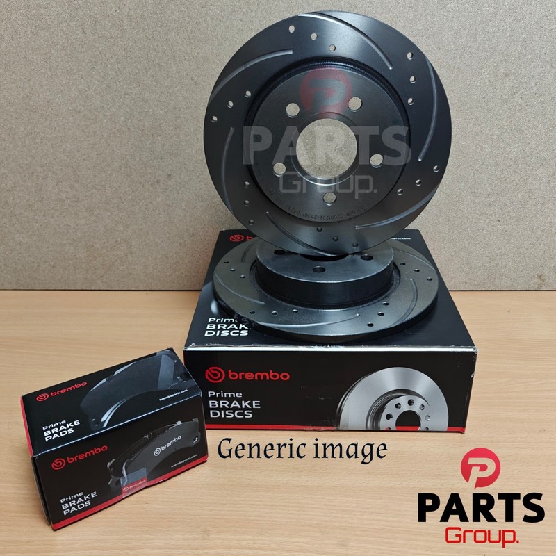 FOR MINI COOPER S 2.0 2013+ F55 BREMBO REAR DRILLED & GROOVED DISCS 259MM PADS