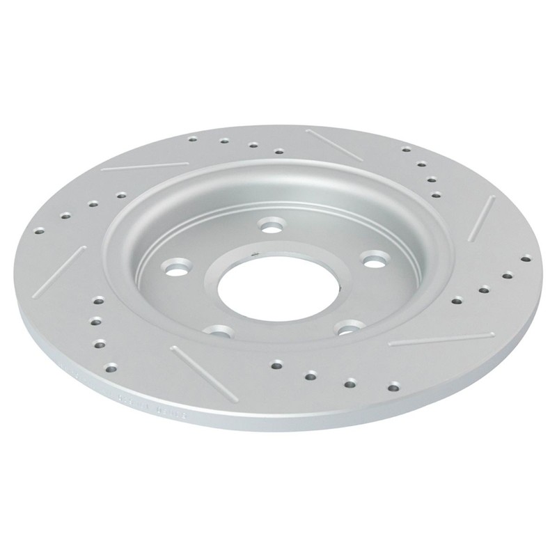 TRQ Performance Drilled & Slotted Rear G-Coated Disc Brake Rotor Pair gallery