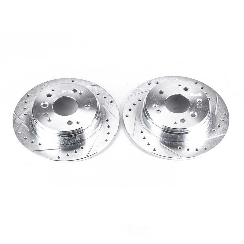 Disc Brake Rotor Set-Rear Drilled, Slotted and Zinc Plated Brake Rotor Pair