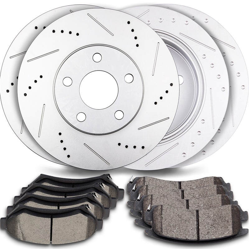 4X Brake Rotors 8X Metallic Pads Front & Rear For 1998-2002 Pontiac Firebird