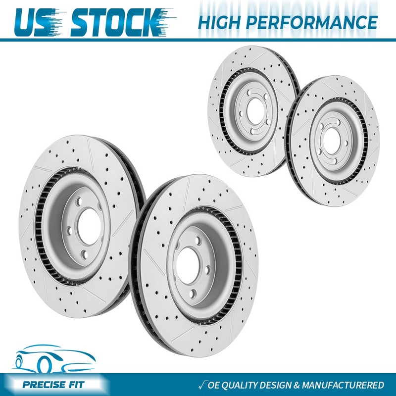 Front & Rear Drilled Disc Brake Rotors Kit for 2020 – 2025 Lincoln Aviator Gas