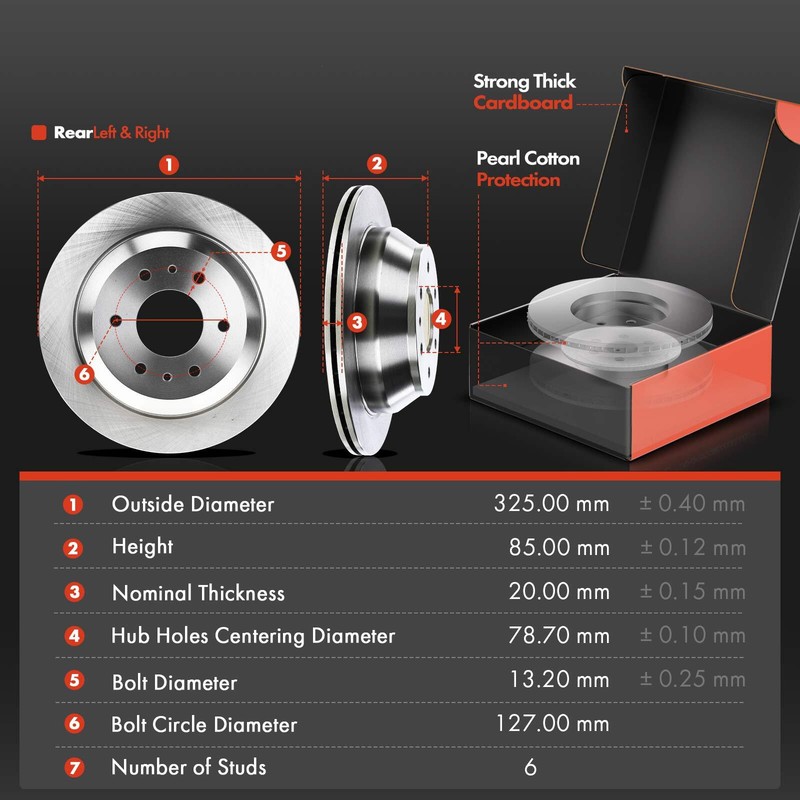 Rear Side Disc Rotor & Ceramic Pad for Chevy Trailblazer SSR GMC Isuzu Olds Saab gallery