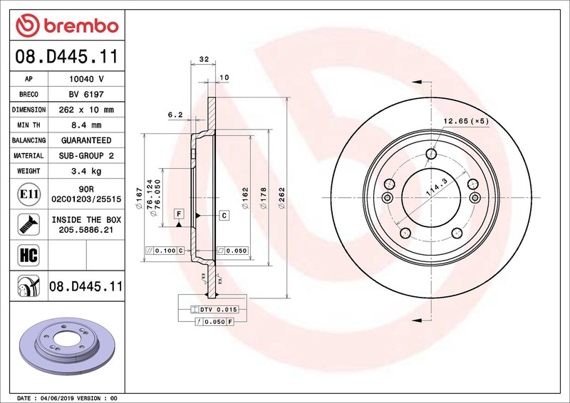 2x Brake Discs Pair Solid fits HYUNDAI IONIQ AE 1.6 Rear 2016 on G4LE 262mm Set gallery