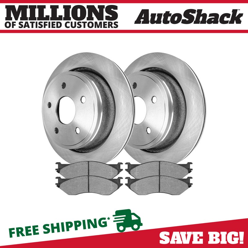 Rear Brake Rotors & Pads for 2002-2004 Dodge Ram 1500 3.7L 4.7L 5.7L 5.9L V6 V8