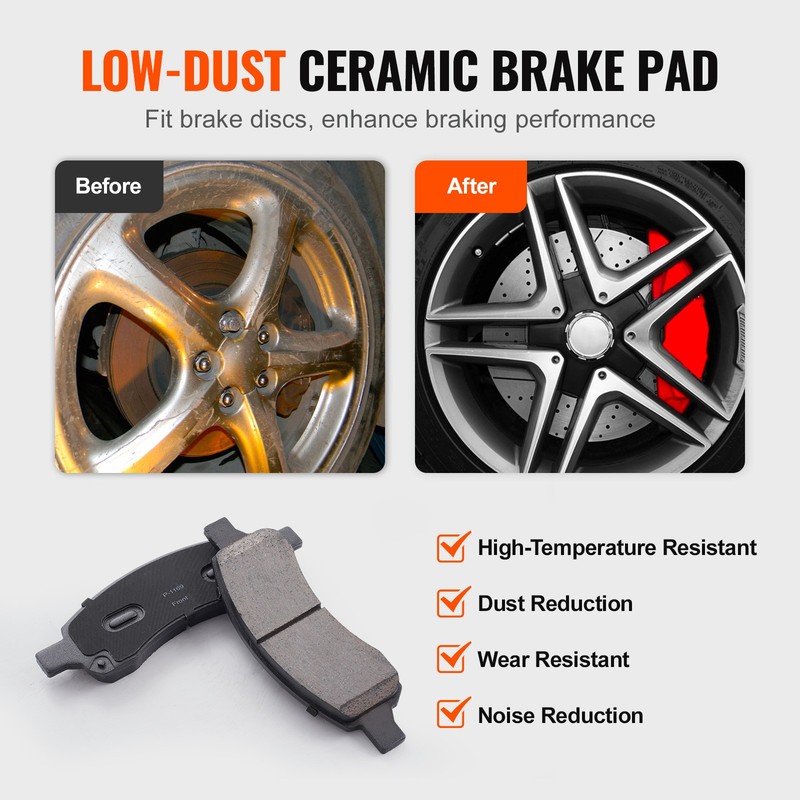 Uimoso Drilled & Slotted Front Brake Rotors and Pads Kit for Chevy Traverse GMC gallery
