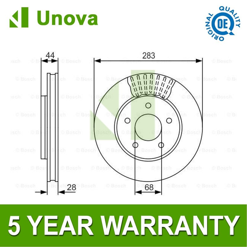 Brake Disc Front Unova Fits Nissan Leaf NV200 Serena 2.0 Electric