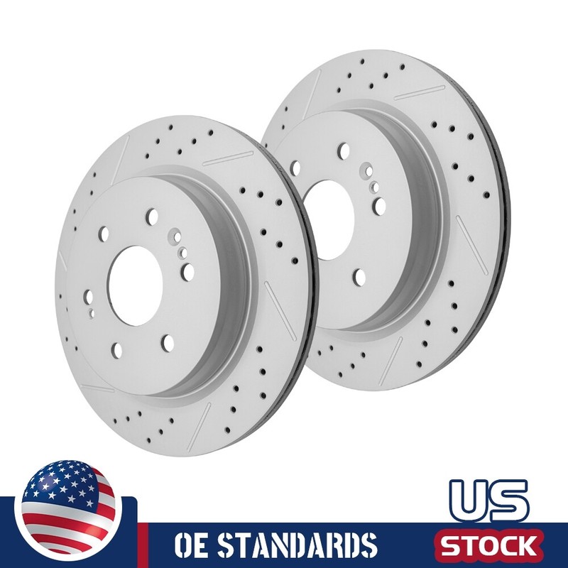 For GMC Chevy Silverado 1500 Sierra Limited Yukon Rear Drilled Disc Brake Rotors