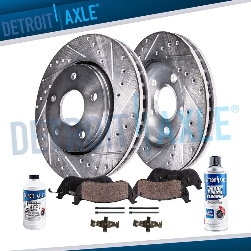 Front Drilled Brake Rotors Ceramic Pads for 06-14 Dodge Charger Challenger SRT-8