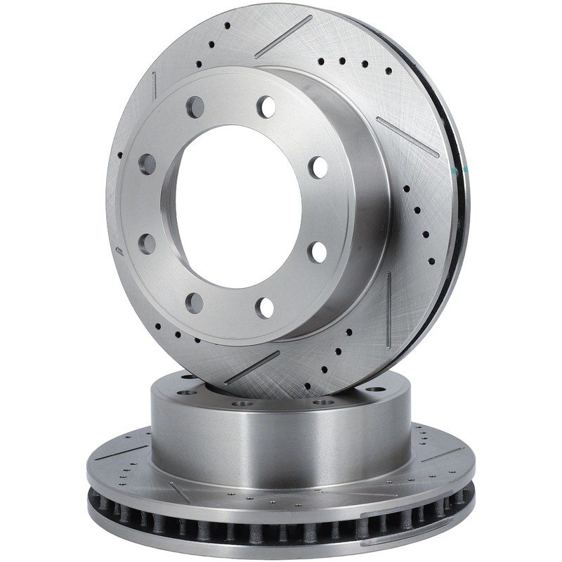 Front Drilled & Slotted Brake Rotors for Ford F-250 Super Duty 2000 - 2004 4WD gallery