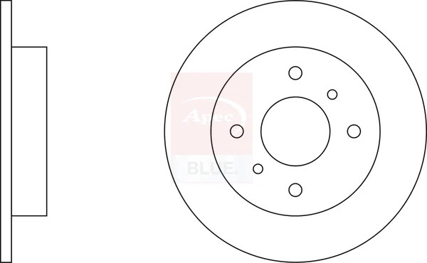 2x Brake Discs Pair Solid Rear 258mm SDK6071 Apec Blue Set 4320659J01 432065M311