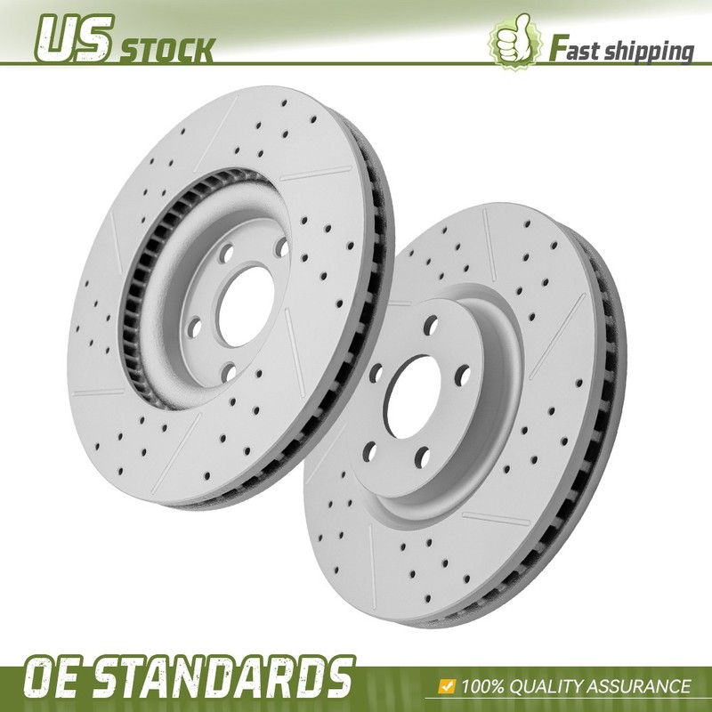 316mm Front Drilled Disc Brake Rotors Set for 2015 – 2020 Ford Edge