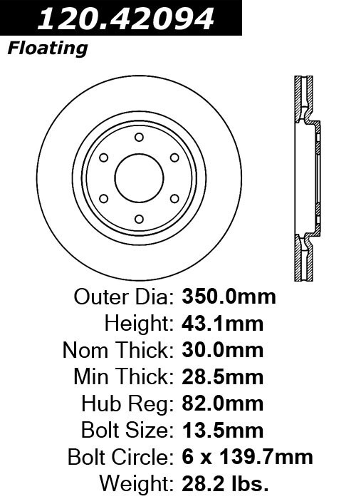 Centric Front Disc Brake Rotor for 05-07 Infiniti QX56 06-07 Nissan Armada gallery