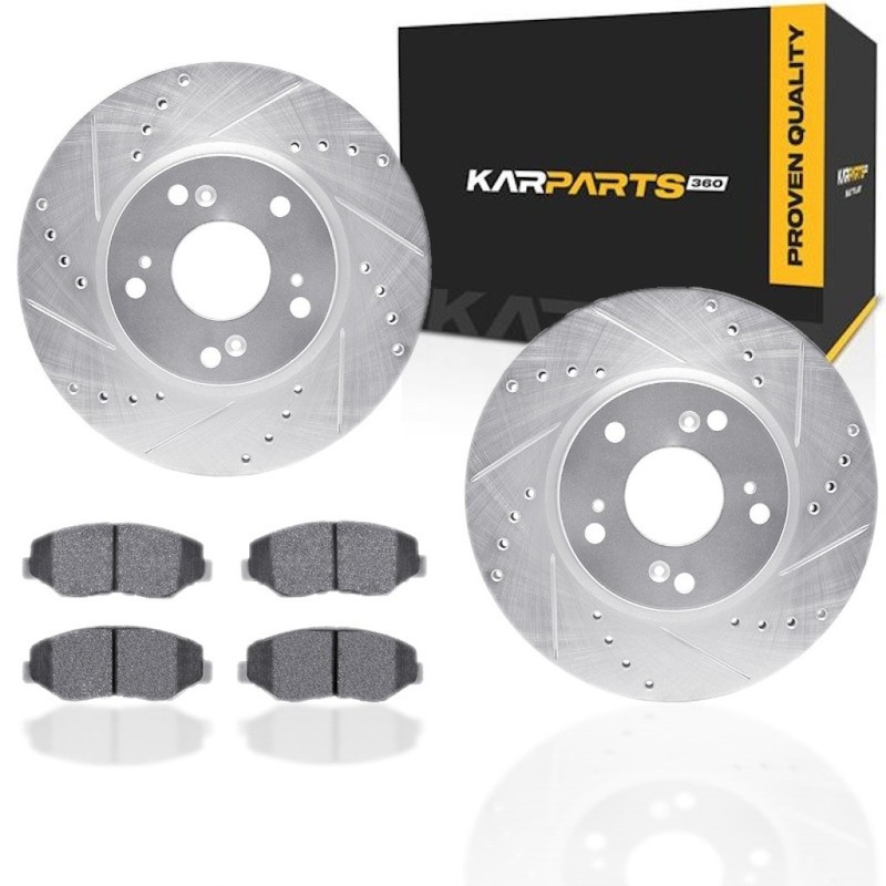 For Honda CR-Z 2016 Rotor Set | 5000 Advanced Brake Pads | Drilled and Slotted